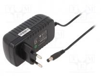 Power supply  switched-mode, voltage source, 12VDC, 2A, 24W, plug