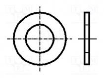 Washer, round, M3, D=7mm, h=0.5mm, A2 stainless steel, DIN  125A