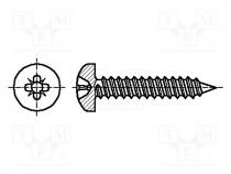 Screw, 2,9x9,5, Head  cheese head, Pozidriv, steel, zinc, BN  14064