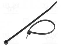 Cable tie, L  300mm, W  4.8mm, polyamide, 220N, black, Ømax  76mm