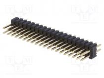 Pin header, pin strips, male, PIN  40, straight, 1.27mm, THT, 2x20