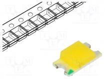 LED, SMD, 1206, white warm, 400÷450mcd, 120, 20mA, 3÷3.6V, 108mW