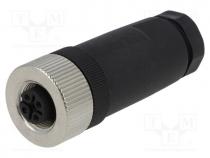 Plug, M12, PIN  5, female, A code-DeviceNet / CANopen, for cable