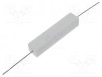 Resistor  wire-wound, cement, THT, 33, 10W, 5%, 48x9.5x9.5mm