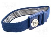Wristband, ESD, EN 61340-5-1, blue, 10mm