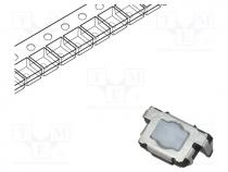 Microswitch TACT, SPST, Pos  2, 0.02A/12VDC, SMT, 6x3.5x3.5mm