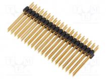 Pin header, pin strips, male, PIN  40, straight, 1.27mm, THT, 2x20