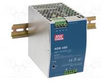 Power supply  switched-mode, slim, 480W, 48VDC, 10A, 90÷264VAC