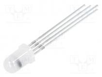 LED, 5mm, tricolour, RGB, 200....500mcd, 250....1500mcd, 150....500mcd, 16