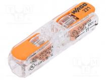 Installation quick splice, 221, spring clamp, 0.2....4mm2, 450V, 32A
