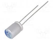 Capacitor  polymer, low ESR, 560uF, 2.5VDC, ESR  20m, THT, 20%