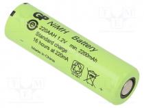 Re-battery  Ni-MH, AA, 1.2V, 2200mAh, Ø14.5x49.5mm