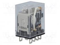 Relay  electromagnetic, DPDT, Ucoil  24VAC, 10A/110VAC, 10A/24VDC