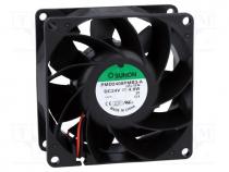 Fan  DC, axial, 24VDC, 80x80x38mm, 101.09m3/h, 47.3dBA, Len  300mm