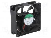 Fan  DC, axial, 24VDC, 80x80x25mm, 56.06m3/h, 28dBA, ball bearing