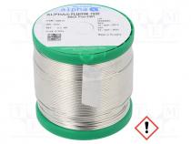 Soldering wire, Sn99Ag0,3Cu0,7, 1mm, 500g, lead free, reel, 3.3%