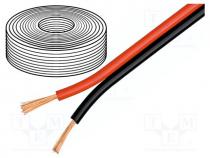 Wire  loudspeaker cable, 2x1,5mm2, stranded, OFC, black-red