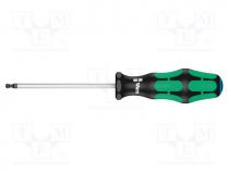Screwdriver, hex key,spherical, HEX 4mm, Blade length  100mm