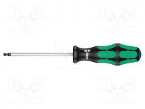 Screwdriver, hex key,spherical, HEX 4mm, Blade length  100mm