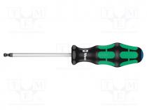 Screwdriver, hex key,spherical, HEX 5mm, Blade length  100mm