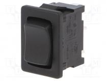 ROCKER, SPDT, Pos  3, ON-OFF-ON, 6A/250VAC, black, IP40, none, 100m