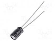 Capacitor  electrolytic, THT, 2.2uF, 50VDC, Ø4x7mm, Pitch  1.5mm