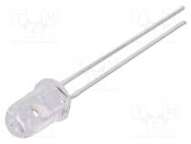 LED, 5mm, yellow, 1800....2500mcd, 45, 20mA, 1.7....2.6V, Front  convex