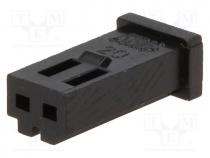 Plug, wire-board, female, AMPMODU MOD II, 2.54mm, PIN  2, for cable