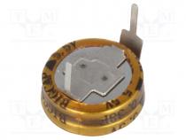 Supercapacitor, THT, 0.33F, 5.5VDC, 20%, Ø11.5x6mm, -25÷70C, EDLC