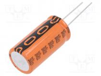 Supercapacitor, THT, 50F, 2.7VDC, 20%, Body dim  Ø18x35mm, 2000h