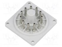 Socket, PIN  11, Series  R15, Electr.connect  round socket, undecal
