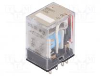 Relay  electromagnetic, DPDT, Ucoil  24VDC, Icontacts max  10A
