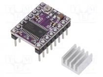 Stepper motor controller, DRV8825, 1.5A, Uin mot  8.2÷45V