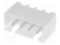 Wire-board, socket, male, XH, 2.5mm, PIN  4, THT, 250V, 3A, -25....85C