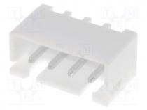 Wire-board, socket, male, XH, 2.5mm, PIN  4, THT, 250V, 3A, -25÷85C