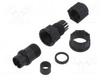 Connector  circular, plug, size B, male, PIN  2, 5A, IP67, 4.5....6.5mm