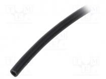 Insulating tube, PVC, black, -20....125C, Øint  1mm, L  10m, UL94V-0