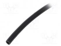 Insulating tube, PVC, black, -20÷125C, Øint  1mm, L  10m, UL94V-0