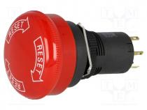 Switch  emergency stop, Stabl.pos  2, NC x3, IP65, Pos  2, -10....55C