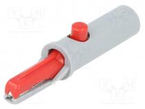 Crocodile clip, 6A, 60VDC, red, Grip capac  max.7.5mm, 930126101
