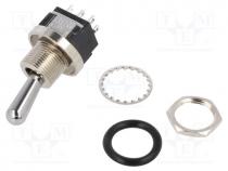 Switch  toggle, Pos  2, DPDT, ON-ON, 6A/125VAC, 6A/6VDC, -45....140C
