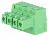 Pluggable terminal block, 3.5mm, ways  4, straight, plug, female