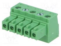 Pluggable terminal block, 3.81mm, ways  5, straight, plug, female