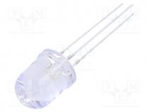 LED, 10mm, red/blue, 30, Front  convex, 2.1÷2.6/3.1÷3.6V, -30÷85