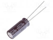 Capacitor  electrolytic, low ESR, THT, 220uF, 35VDC, Ø8x20mm, 20%