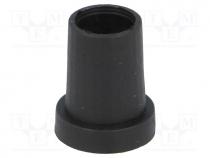 Knob, conical, thermoplastic, Øshaft  6.35mm, Ø14x18mm, black