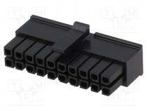 Plug, wire-board, female, Micro-Fit 3.0, 3mm, PIN  20, w/o contacts