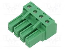 Pluggable terminal block, 7.62mm, ways  4, straight, plug, female