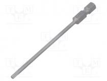 Screwdriver bit, hex key, HEX 2,5mm, Overall len  89mm