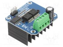 DC-motor driver, BTS7960, 43A, Uin mot  5....27V, Uin log  5V, 50x50mm